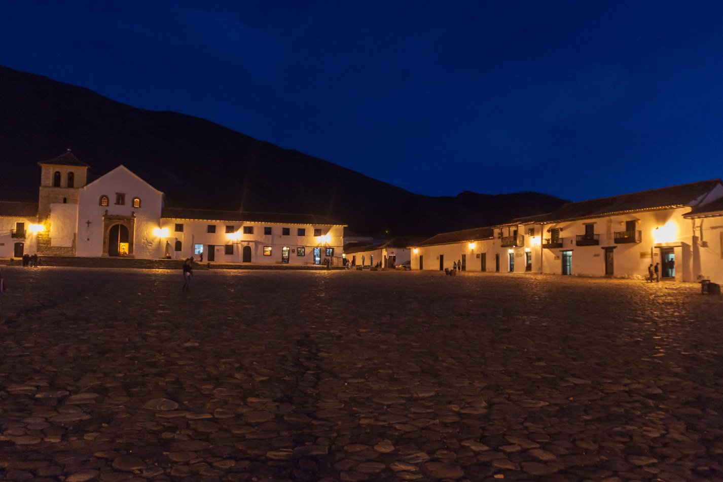 VILLA DE LEYVA, COLOMBIA - SEPTEMBER 22, 2015: Parish church at Plaza Mayor square in colonial town Villa de Leyva, Colombia